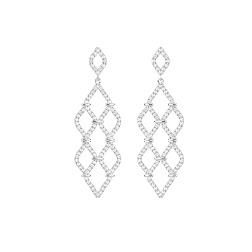 curly burnt See you Orecchini - Swarovski Lace Chandelier 5382358 Rodio Bianco - Watch You Want